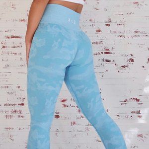 KCB Camoflauge Pattern Seamless Leggings - Light Blue - XS